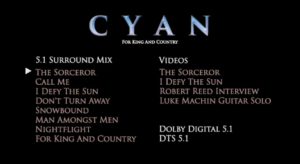 Cyan For King And Country DVD Menu