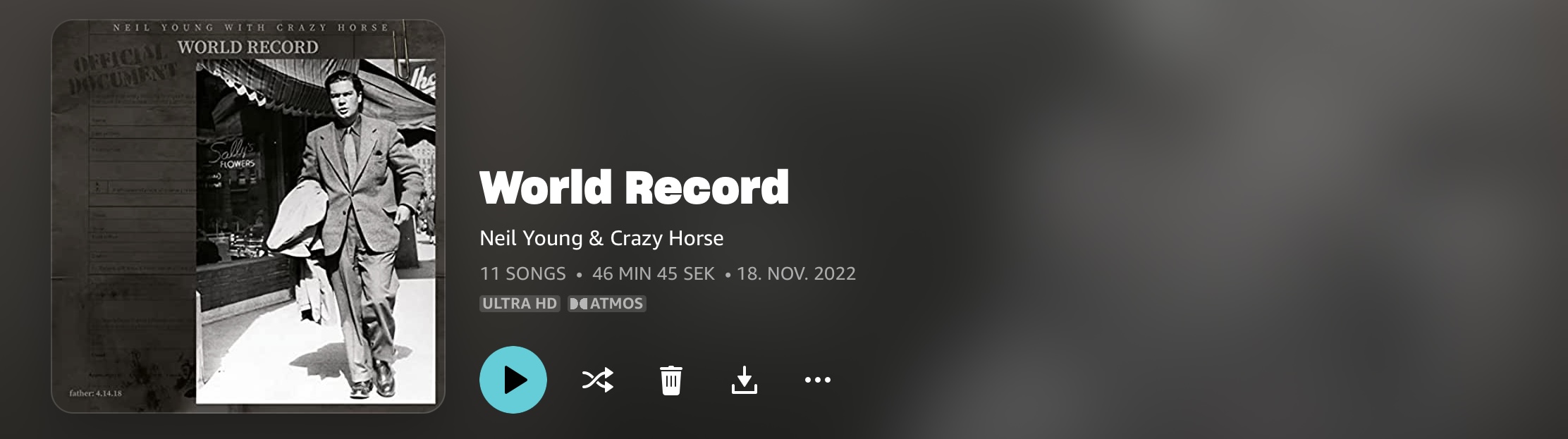 Neil Young World Record Dolby Atmos