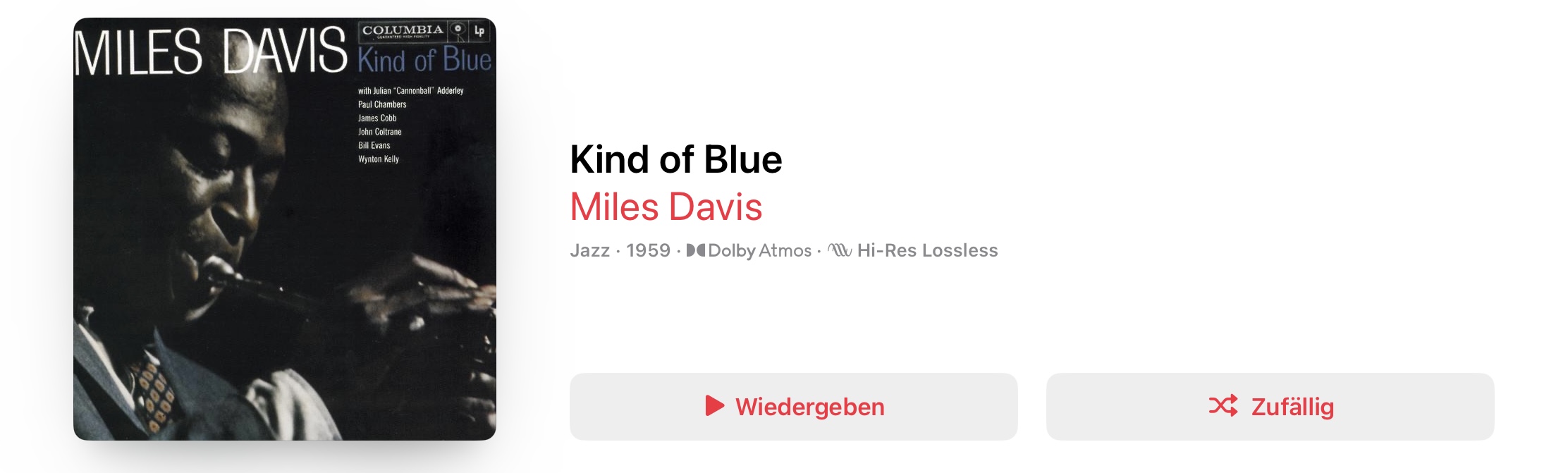 Miles Davis Kind Of Blue Dolby Atmos