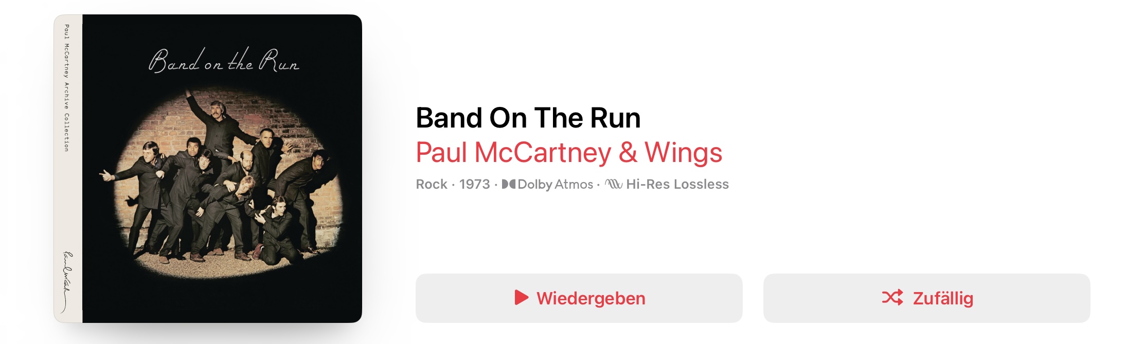 Paul McCartney Band On The Run Dolby Atmos