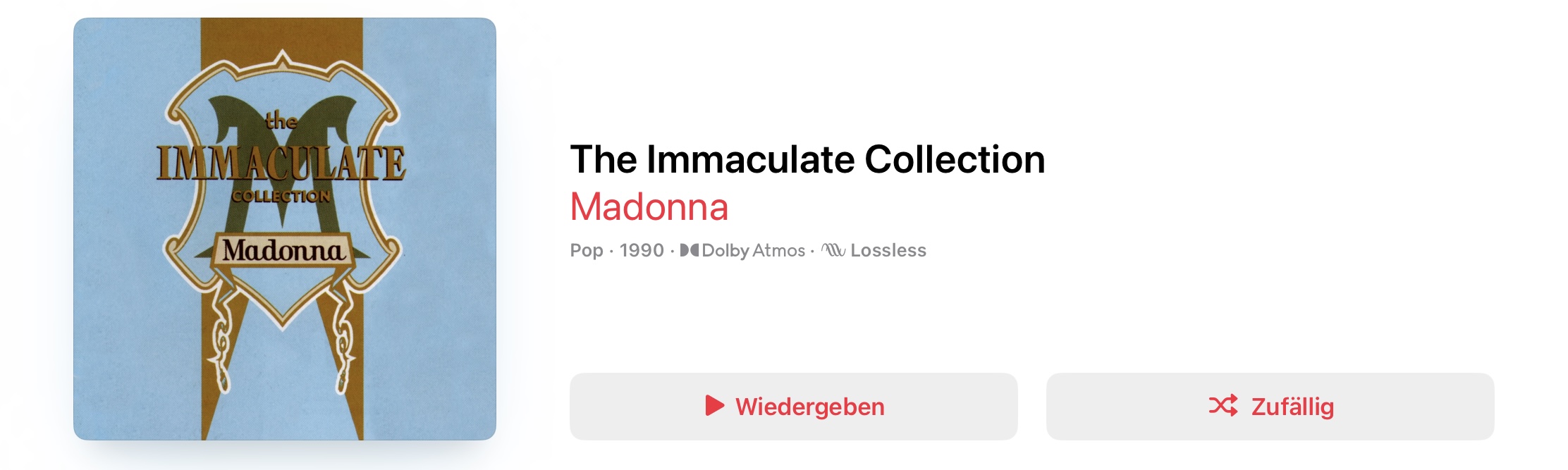 Maddona - The Immaculate Collection Dolby Atmos