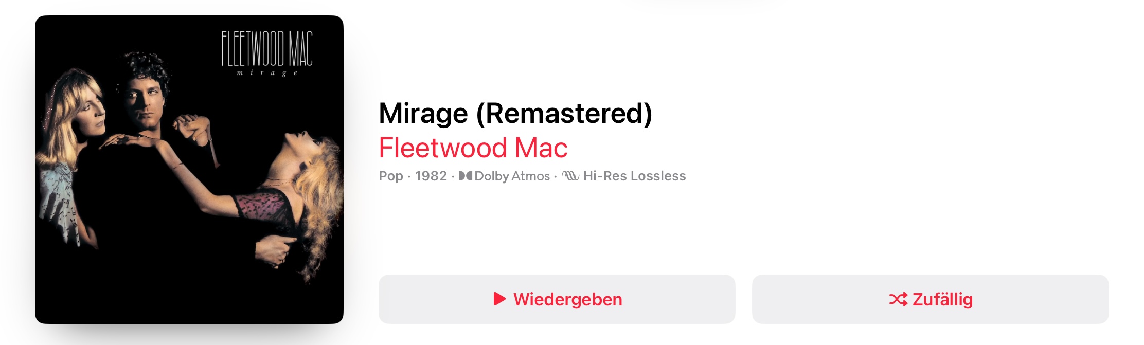 Fleetwood Mac Mirage Dolby Atmos
