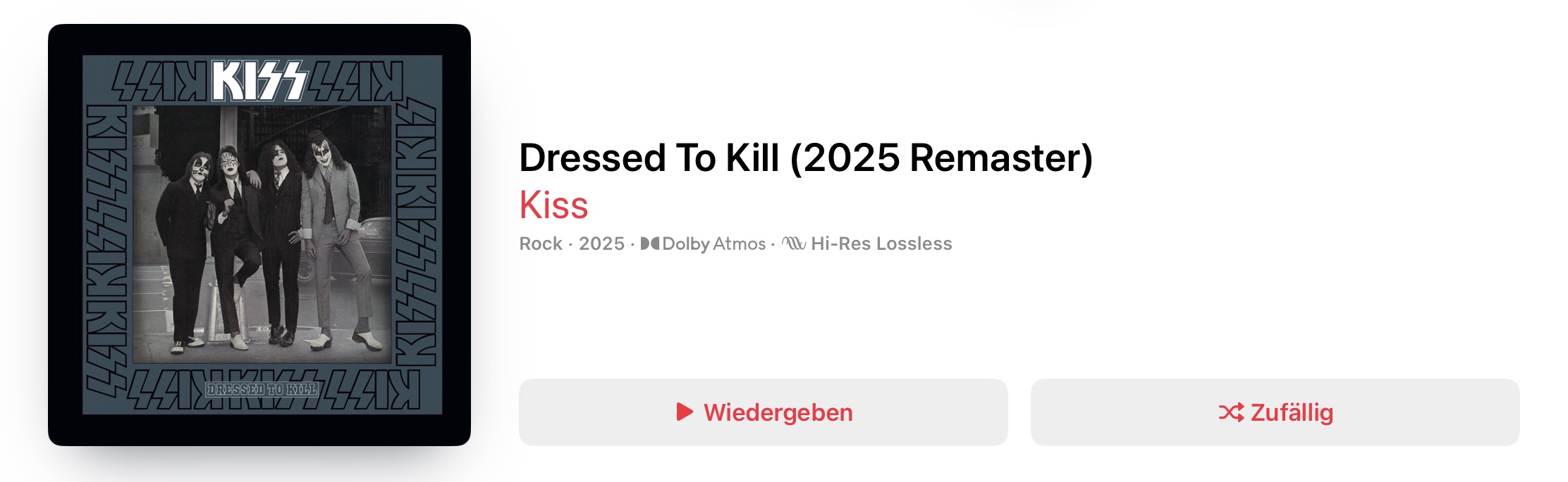 Kiss Dressed To Kill Dolby Atmos