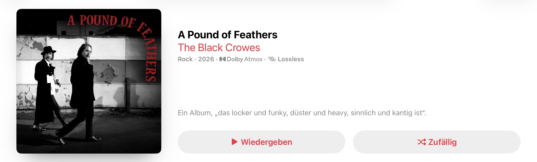 Black Crowes A Pound Of Feathers Dolby Atmos